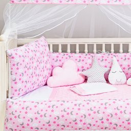 KIT BERÇO MASCULINO E FEMININO URSINHO 13 PEÇAS KIT AMERICANO ESTAMPADO PARA BEBE COMPLETO:ROSA BEBE - 2
