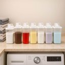 Ver imagem 2 de Kit 6 Dispensers Medidor New Retro 3,9l Porta Sabão Amaciante Organizador Lavanderia Área de Servi