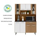 Ver imagem 6 de Armário de Cozinha 8 Portas 1 Gaveta Gabi Bege/Carvalho/Branco
