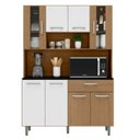 Ver imagem 4 de Armário de Cozinha 8 Portas 1 Gaveta Gabi Bege/Carvalho/Branco