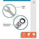 Ver imagem 4 de Kit Chave Combinada Articulada com Catraca 10mm 11mm 13mm - Starfer