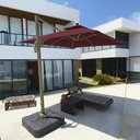 Ver imagem 2 de Ombrelone Guarda Sol Premium Aluminio Vinho 3x3m c/ Base de 120L