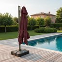 Ver imagem 3 de Ombrelone Guarda Sol Premium Aluminio Vinho 3x3m c/ Base de 120L