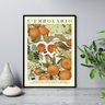 Quadro Poster Passarinhos com Frutas 24x18cm - com Vidro:moldura Branca - 1