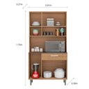 Ver imagem 5 de Armário de Cozinha 6 Portas 1 Gaveta Carol Bege/Carvalho/Branco