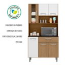 Ver imagem 6 de Armário de Cozinha 6 Portas 1 Gaveta Carol Bege/Carvalho/Branco