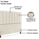 Ver imagem 4 de Cabeceira Casal 140 Cm com Frame Carla Suede Bege Artte