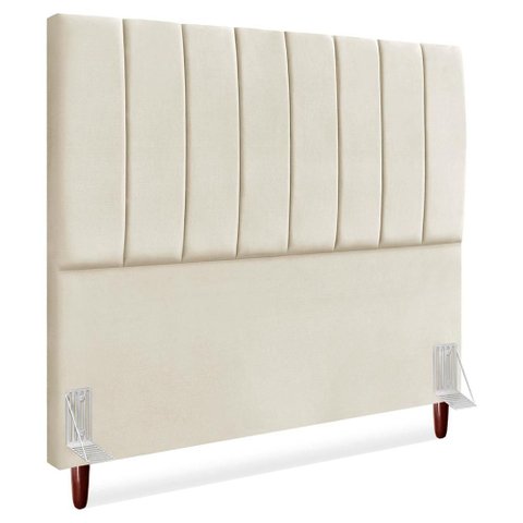 Cabeceira Casal 140 Cm com Frame Carla Suede Bege Artte