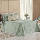 Ver imagem 1 de Kit Cobre Leito Colcha Dobby Queen 3 Peças Matelado 180 Fios - Verde Malva