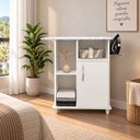 Ver imagem 1 de Tábua Passar Roupa com Armário 1 Porta e Suporte para Ferro Flora Fiorello:Branco Brilho