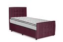 Ver imagem 1 de Cama com Cabeceira Solteiro Estofada Uvaia 90cm Suede:bordô