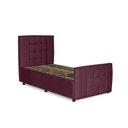 Ver imagem 2 de Cama com Cabeceira Solteiro Estofada Uvaia 90cm Suede:bordô