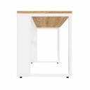 Ver imagem 7 de Mesa Plataforma Individual com Caixa de Tomadas Pés Metal 120cm Industrial Executive Macadâmia e Branco