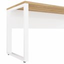 Ver mais imagens de Mesa Plataforma Individual com Caixa de Tomadas Pés Metal 120cm Industrial Executive Macadâmia e Branco