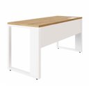 Ver imagem 6 de Mesa Plataforma Individual com Caixa de Tomadas Pés Metal 120cm Industrial Executive Macadâmia e Branco
