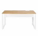 Ver imagem 5 de Mesa Plataforma Individual com Caixa de Tomadas Pés Metal 120cm Industrial Executive Macadâmia e Branco