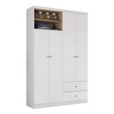 Ver imagem 3 de Dormitório Infantil Vanila com Guarda Roupa, Berço e Cômoda Branco/jequitibá - Móveis Henn