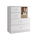 Ver imagem 2 de Dormitório Infantil Vanila com Guarda Roupa, Berço e Cômoda Branco/jequitibá - Móveis Henn