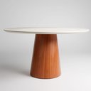 Ver imagem 2 de Mesa de Jantar Cone Tampo Mdf 90x90 Base em Mdf Cinamomo:off White