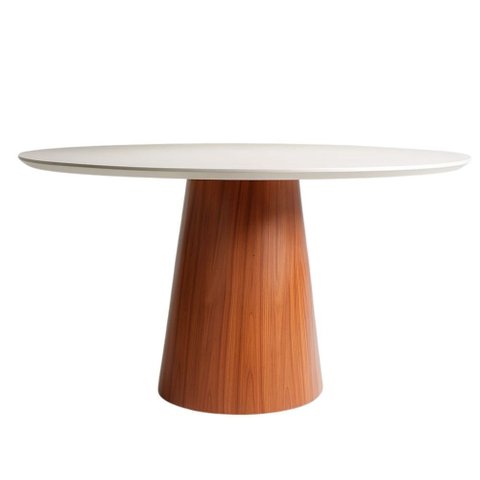 Mesa de Jantar Cone Tampo Mdf 90x90 Base em Mdf Cinamomo:off White