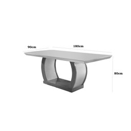 Conjunto Sala de Jantar Mesa Luanda 180x80cm Tampo Vidro/MDF Canto Reto com 6 Cadeiras Luanda  - 3