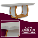 Ver imagem 6 de Conj Sala de Jantar Mesa Tampo de Vidro 6 Cad Luanda Yescasa Marrom/Animale Chocolat Offwhite/Imbuia