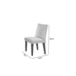 Conjunto Sala de Jantar Mesa Luanda 180x80cm Tampo Vidro/MDF Canto Reto com 6 Cadeiras Luanda  - 4