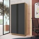 Ver imagem 1 de Armário para Escritório Alto com 2 Portas Mel e Grafite Office Marrom