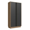 Ver imagem 2 de Armário para Escritório Alto com 2 Portas Mel e Grafite Office Marrom