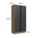 Ver imagem 3 de Armário para Escritório Alto com 2 Portas Mel e Grafite Office Marrom