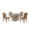 Conjunto Sala de Jantar Mesa Clarice 120x80cm Tampo Vidro/mdf Canto Reto com 4 Cadeiras Valentina - 3