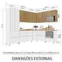Ver imagem 7 de Cozinha Modulada 9 Peças Canto 12 Portas e 8 Gavetas Ripado Rainha 100 Mdf