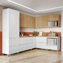 Ver imagem 1 de Cozinha Modulada 9 Peças Canto 12 Portas e 8 Gavetas Ripado Rainha 100 Mdf