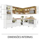 Ver mais imagens de Cozinha Modulada 9 Peças Canto 12 Portas e 8 Gavetas Ripado Rainha 100 Mdf