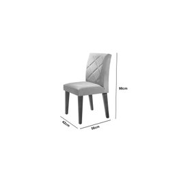 Conjunto Sala De Jantar Mesa Islandia 180X80Cm Tampo Vidro/Mdf Canto Reto Com 6 Cadeiras Irlanda - 4