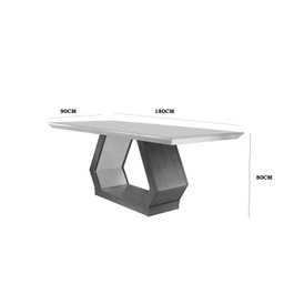 Conjunto Sala De Jantar Mesa Islandia 180X80Cm Tampo Vidro/Mdf Canto Reto Com 6 Cadeiras Irlanda - 3