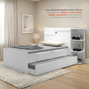 Ver imagem 4 de Bicama Solteiro com Baú, 2 Gavetas e Cama Auxiliar Iris Branco