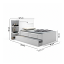 Ver imagem 2 de Bicama Solteiro com Baú, 2 Gavetas e Cama Auxiliar Iris Branco