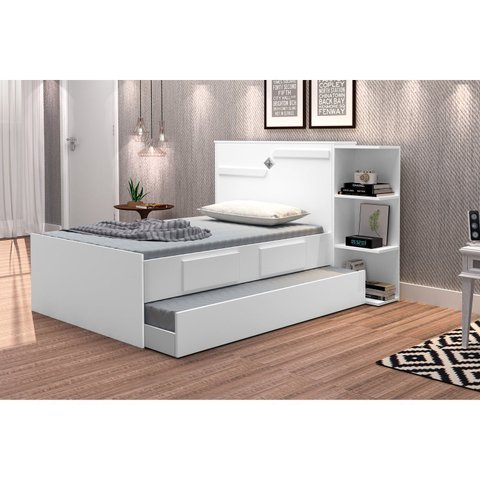 Bicama Baú Solteiro 2 Gavetas Iris 