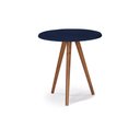 Ver imagem 1 de Mesa de Apoio Pequena Tripé Pé Palito Hannover - Azul Petróleo/imbuia Glazer