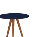 Ver imagem 2 de Mesa de Apoio Pequena Tripé Pé Palito Hannover - Azul Petróleo/imbuia Glazer