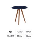 Ver imagem 3 de Mesa de Apoio Pequena Tripé Pé Palito Hannover - Azul Petróleo/imbuia Glazer
