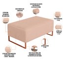 Ver imagem 4 de Puff Decorativo Sala De Estar Cléo 90cm Base De Ferro Cobre W01 Linho Rosê - Lyam Decor