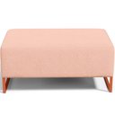 Ver imagem 3 de Puff Decorativo Sala De Estar Cléo 90cm Base De Ferro Cobre W01 Linho Rosê - Lyam Decor