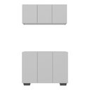 Ver imagem 5 de Kit Armário de Cozinha Aéreo e Balcão 3 Portas Multimóveis Mp2169 Branco/preto