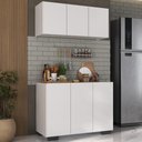 Ver imagem 2 de Kit Armário de Cozinha Aéreo e Balcão 3 Portas Multimóveis Mp2169 Branco/preto