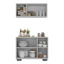 Ver imagem 4 de Kit Armário de Cozinha Aéreo e Balcão 3 Portas Multimóveis Mp2169 Branco/preto