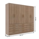 Ver imagem 4 de Guarda-roupa Casal New Mônaco 6 Portas 12 Gavetas Demolição - Evidência Móveis