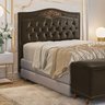 Cabeceira Cama Box Queen 1,60 Estofada Veludo Marrom Chocolate Holanda Plus - Star Confort - 1