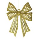 Ver imagem 1 de Kit 4 Enfeites Árvore Natal Laço Dourado Glitter 24cm